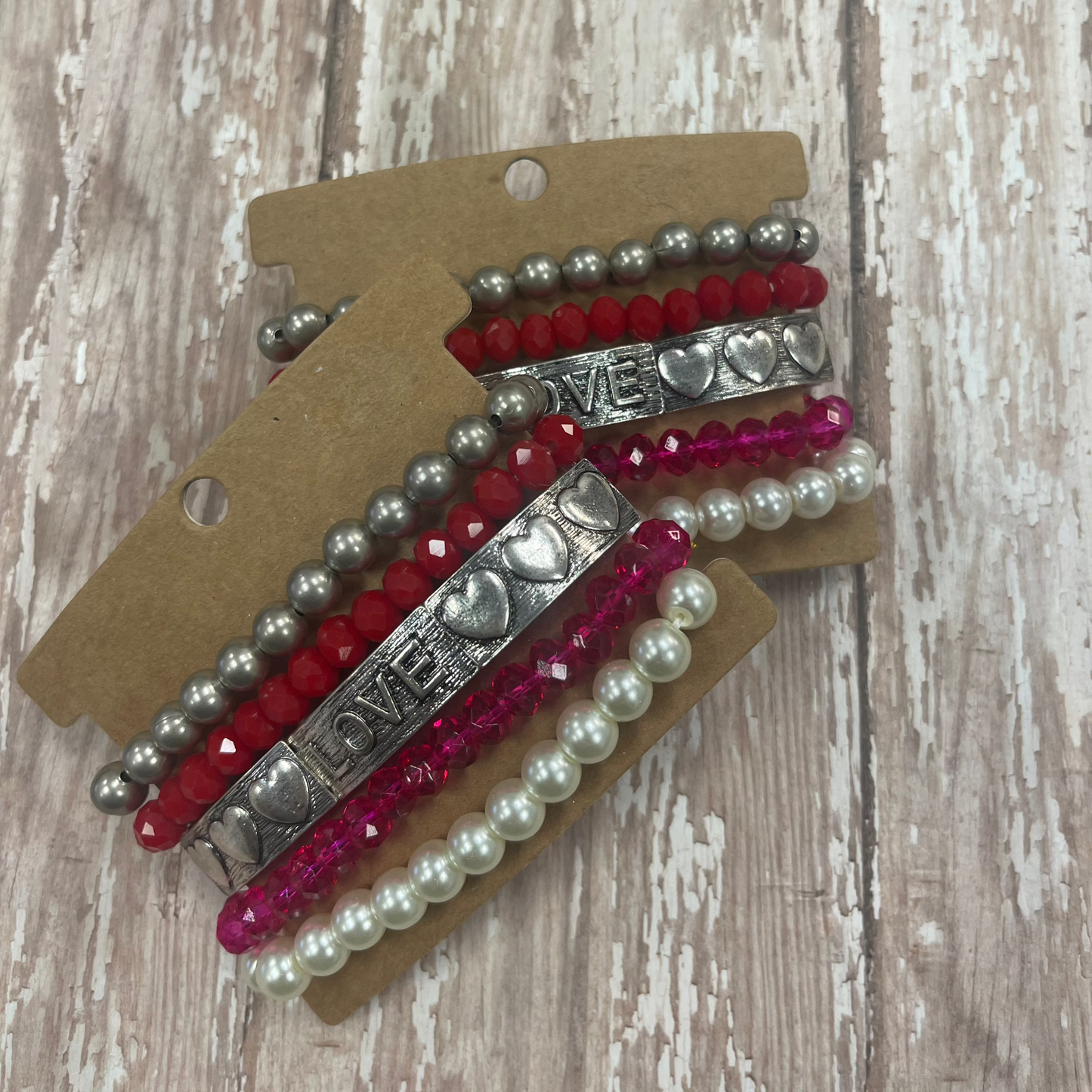 Red/Pink Stackable Bracelets