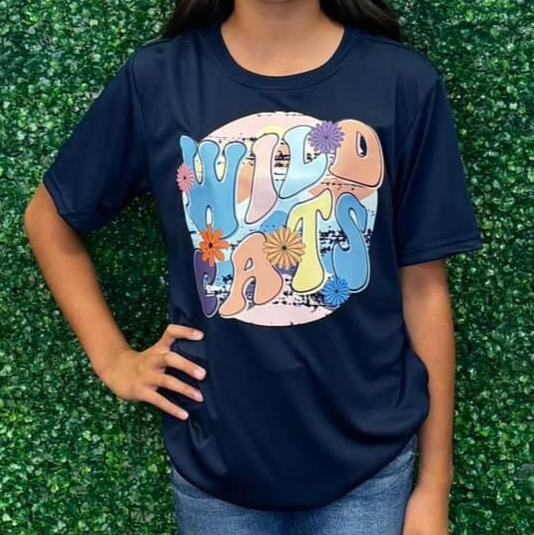 Youth Boho Floral Wildcats Tee