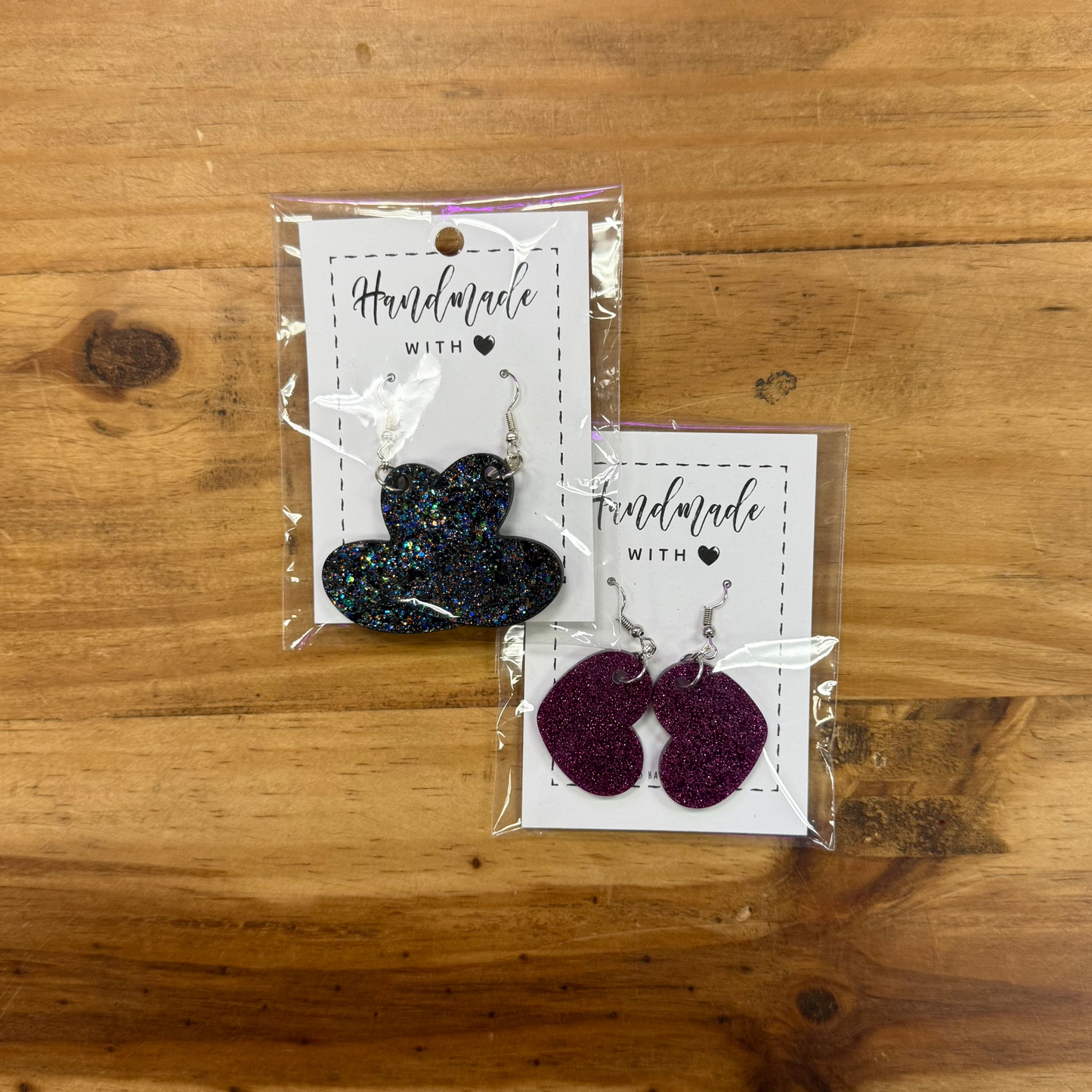 Glitter Heart Earrings