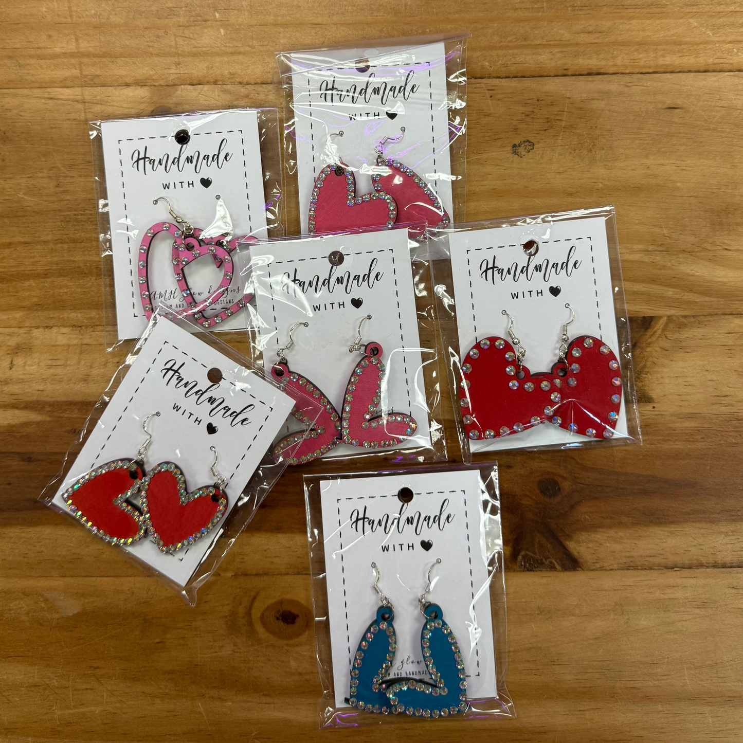 Wooden Heart Earrings