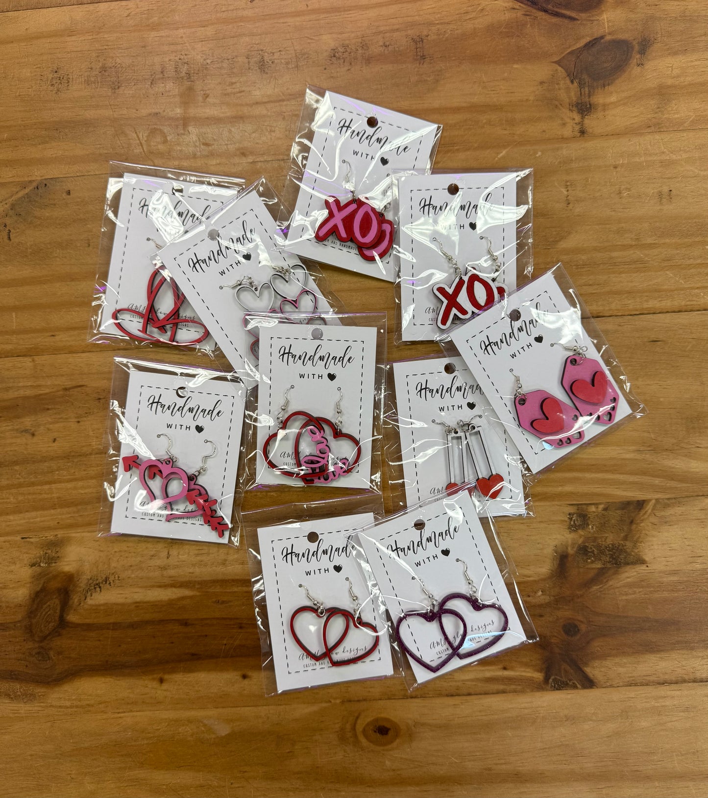Wooden Heart Variety Earrings