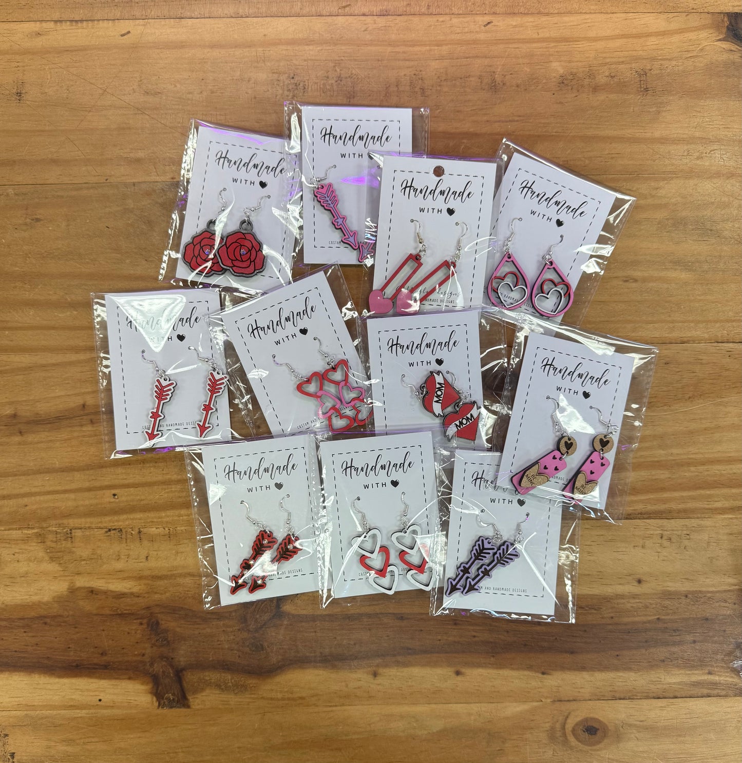 Wooden Heart Variety Earrings