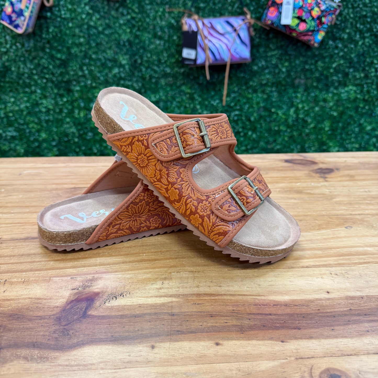 Very G Tooled Sandals-Rust