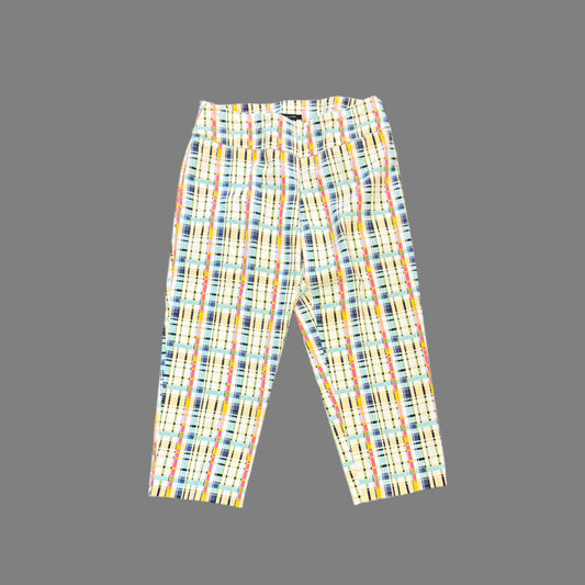Plaid Pull-On Crop Pants