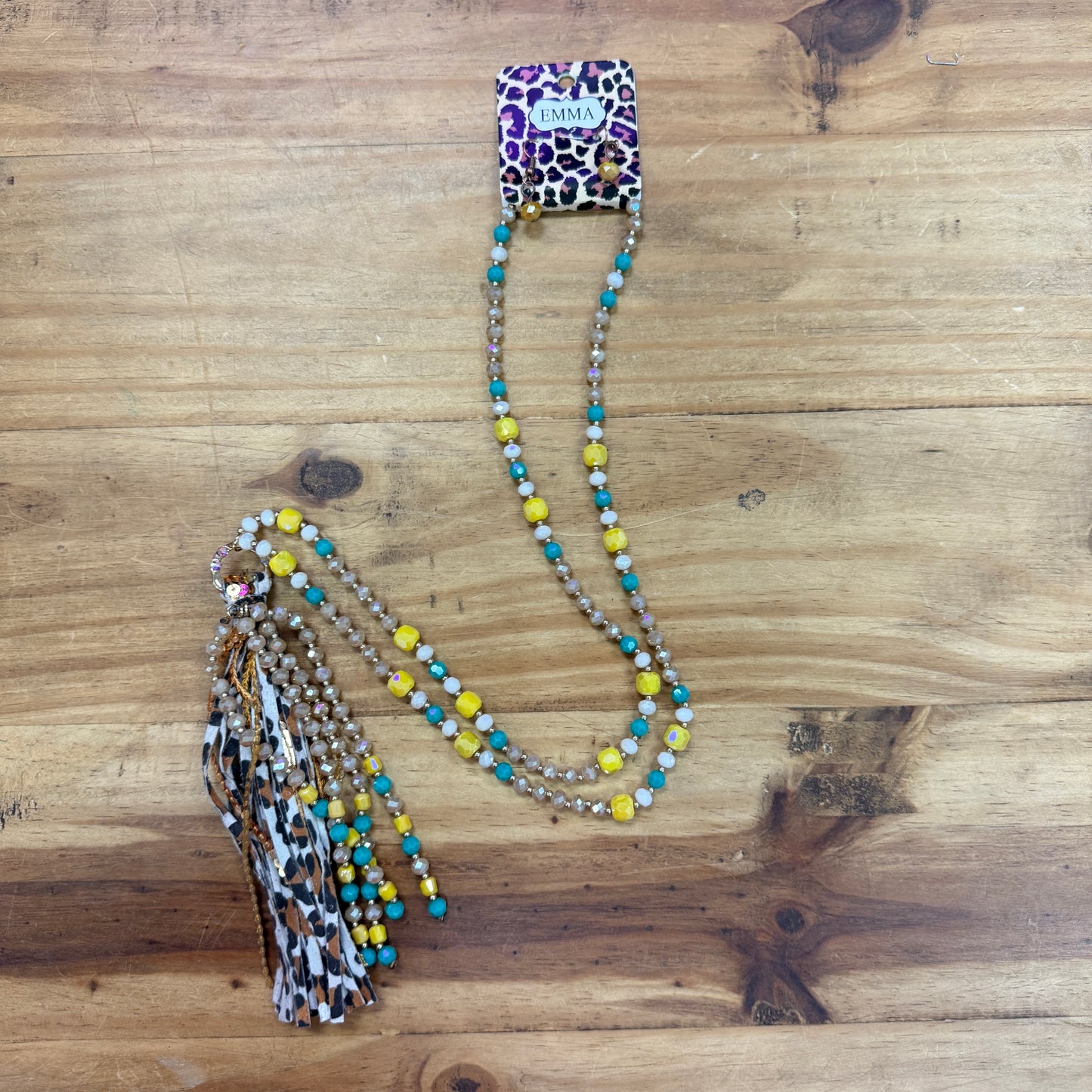 Tassel Necklace with Earrings Set