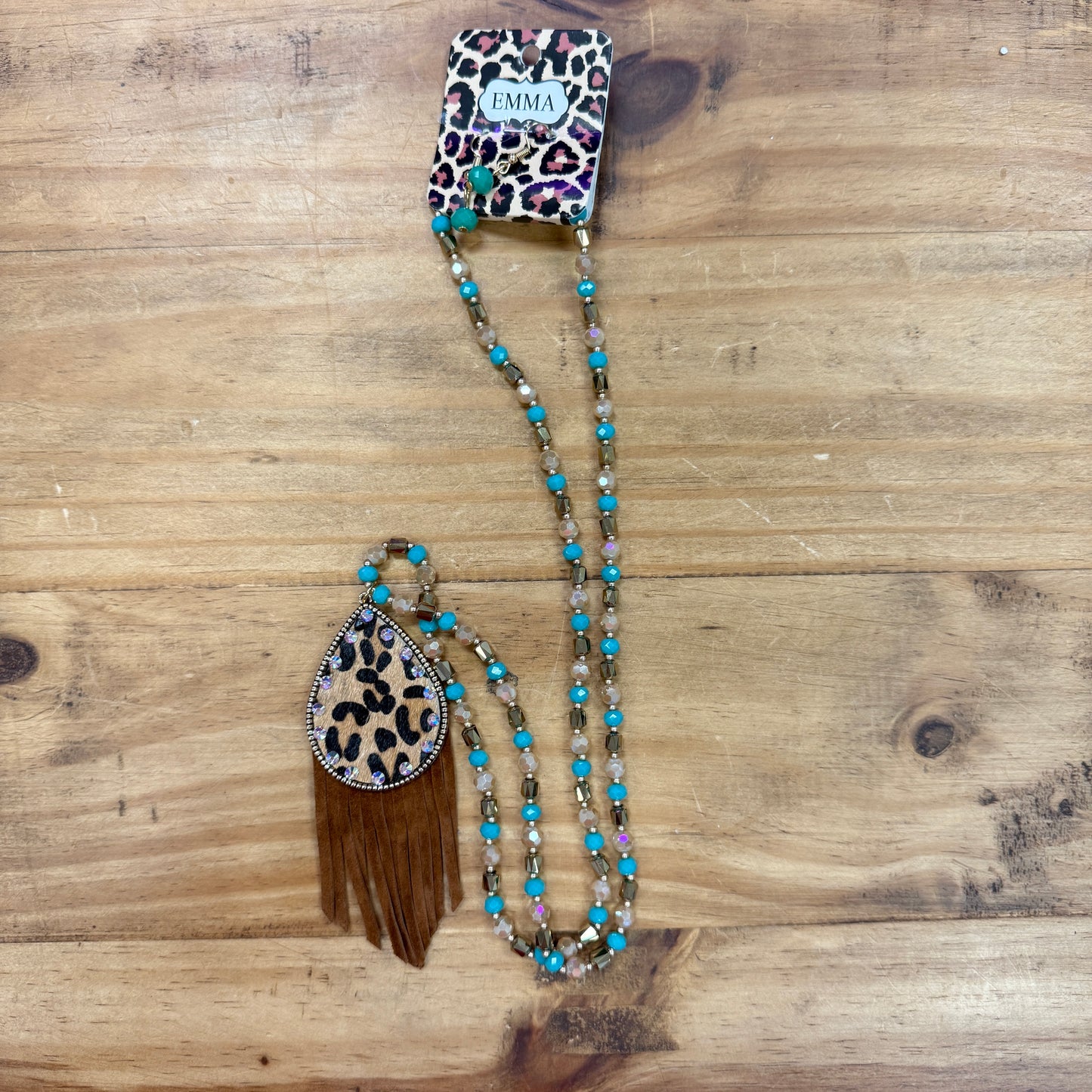 Tassel Necklace with Earrings Set