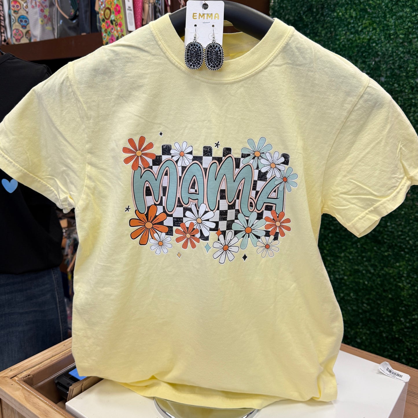Mama on Yellow Tee