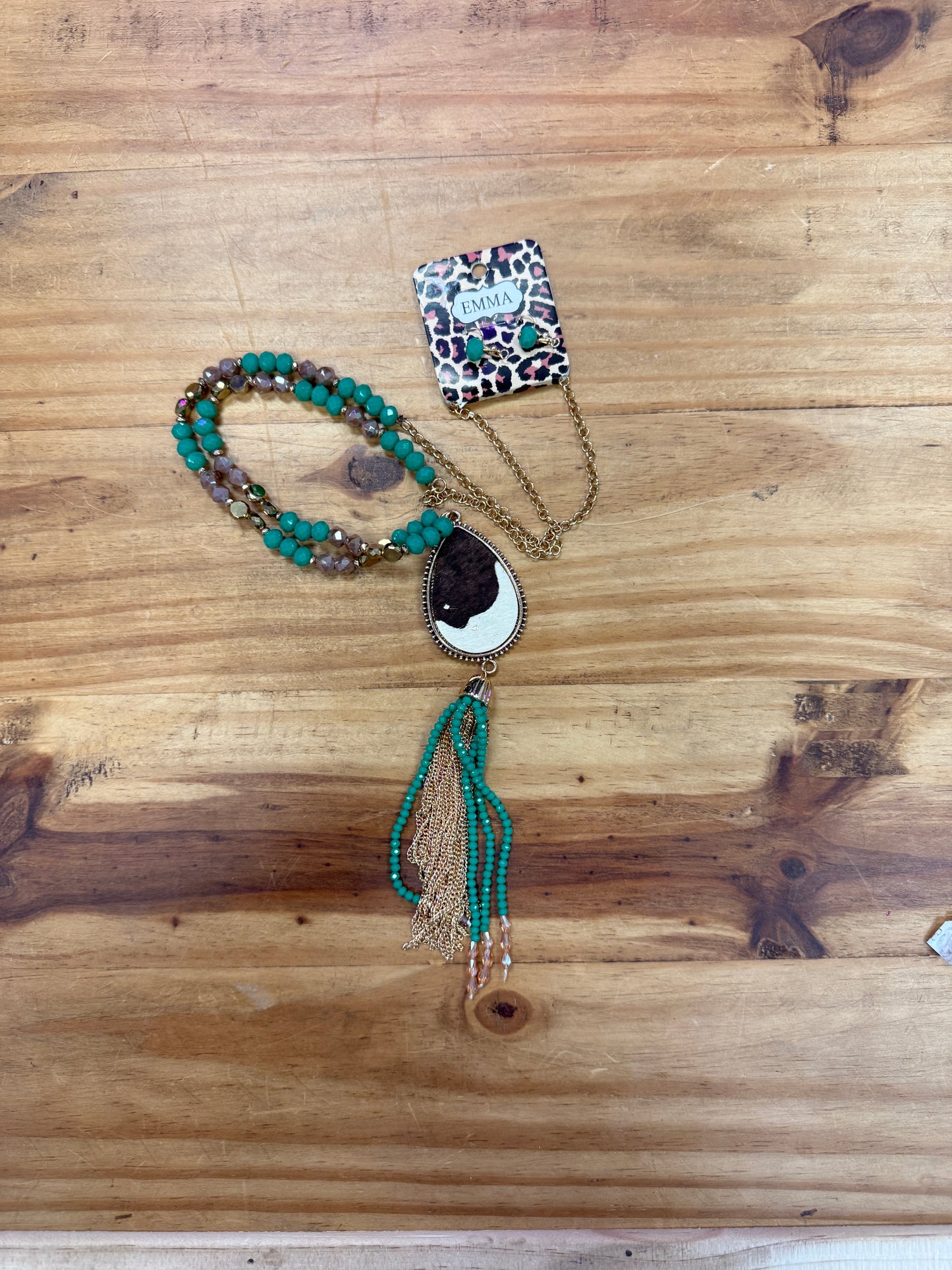 Tassel Necklace with Earrings Set