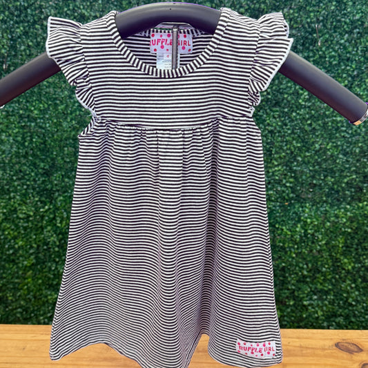 Purple & White Striped Girl's Dress