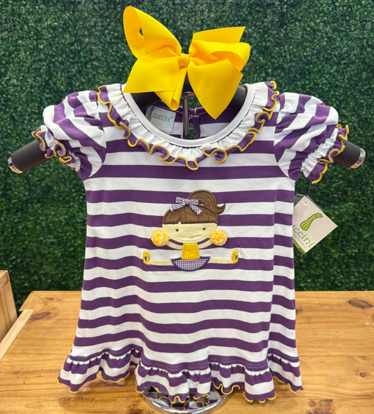 Girls Striped Cheerleader Dress