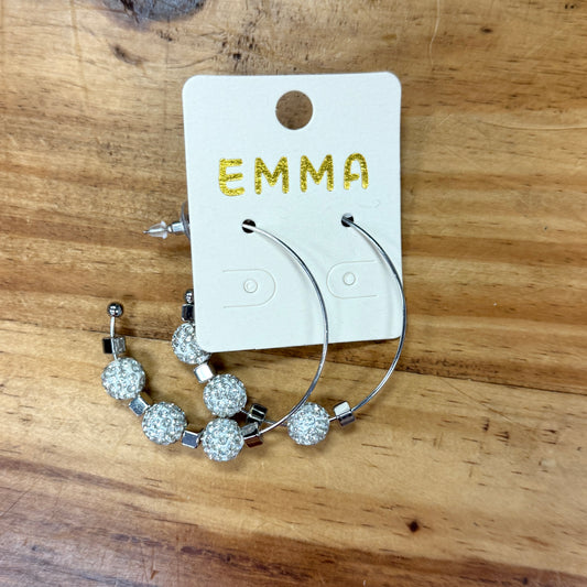 Clear Beaded Hoops