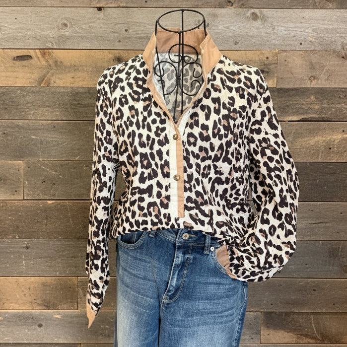 Leopard Print Long Sleeve Top