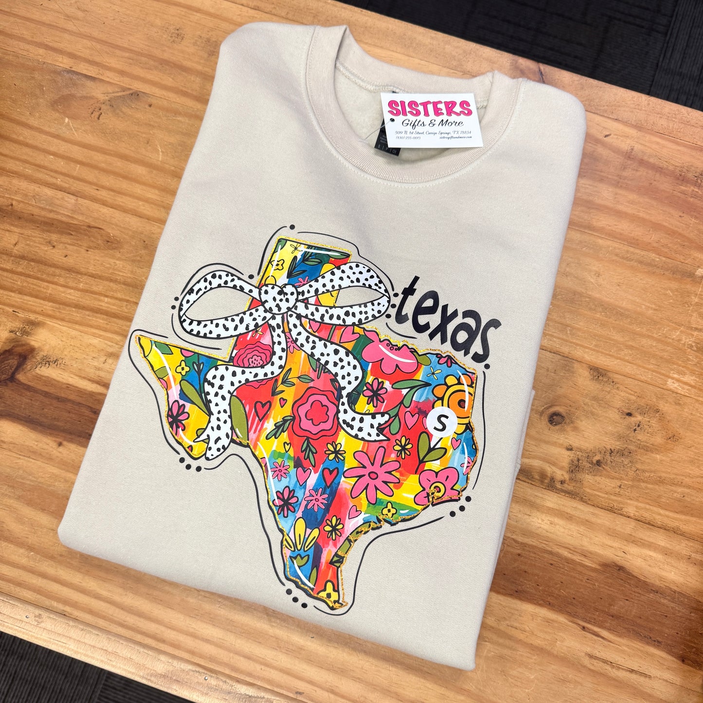 Colorful Texas on Sweatshirt