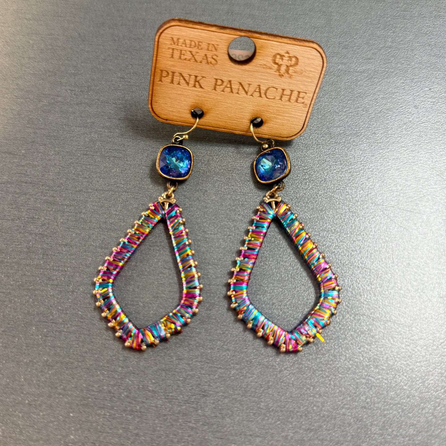 Tinsel Wrapped Teardrop Earrings