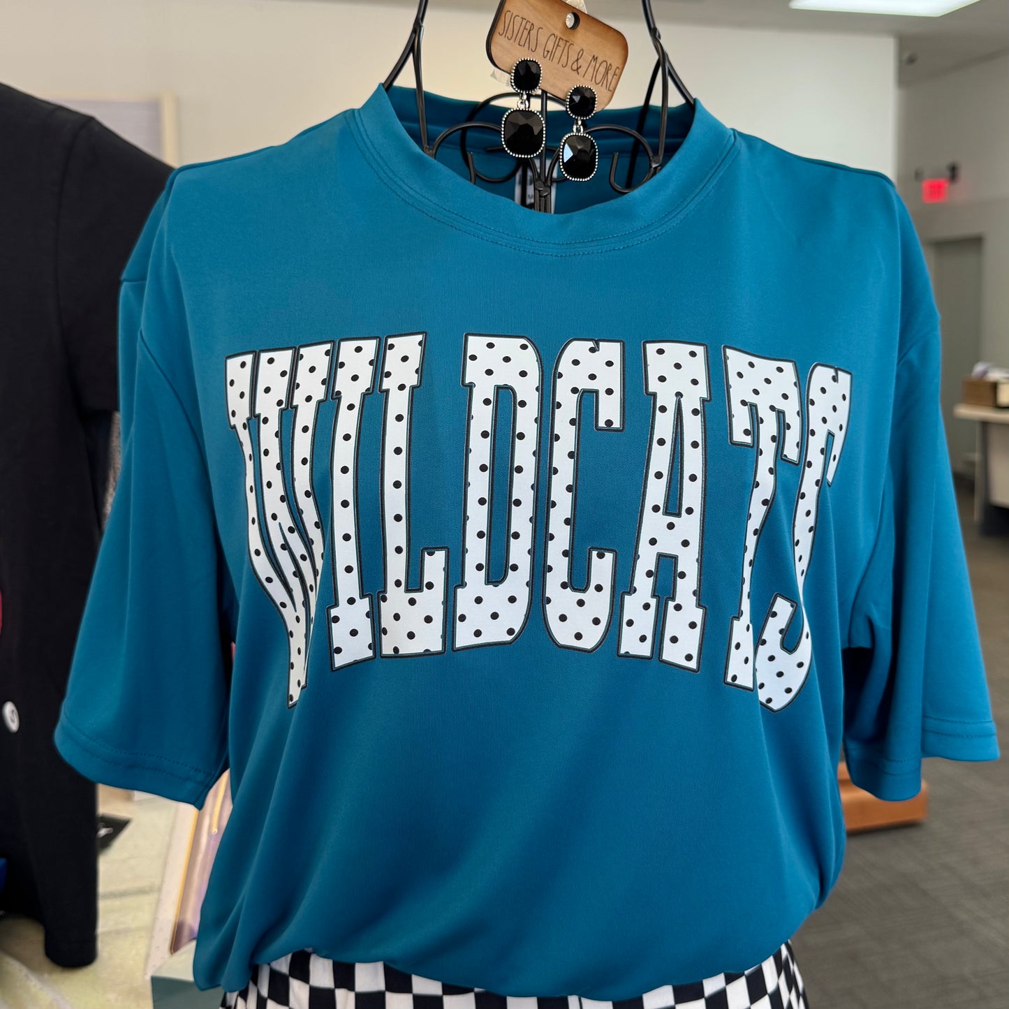 Polka Dot Wildcats on Teal