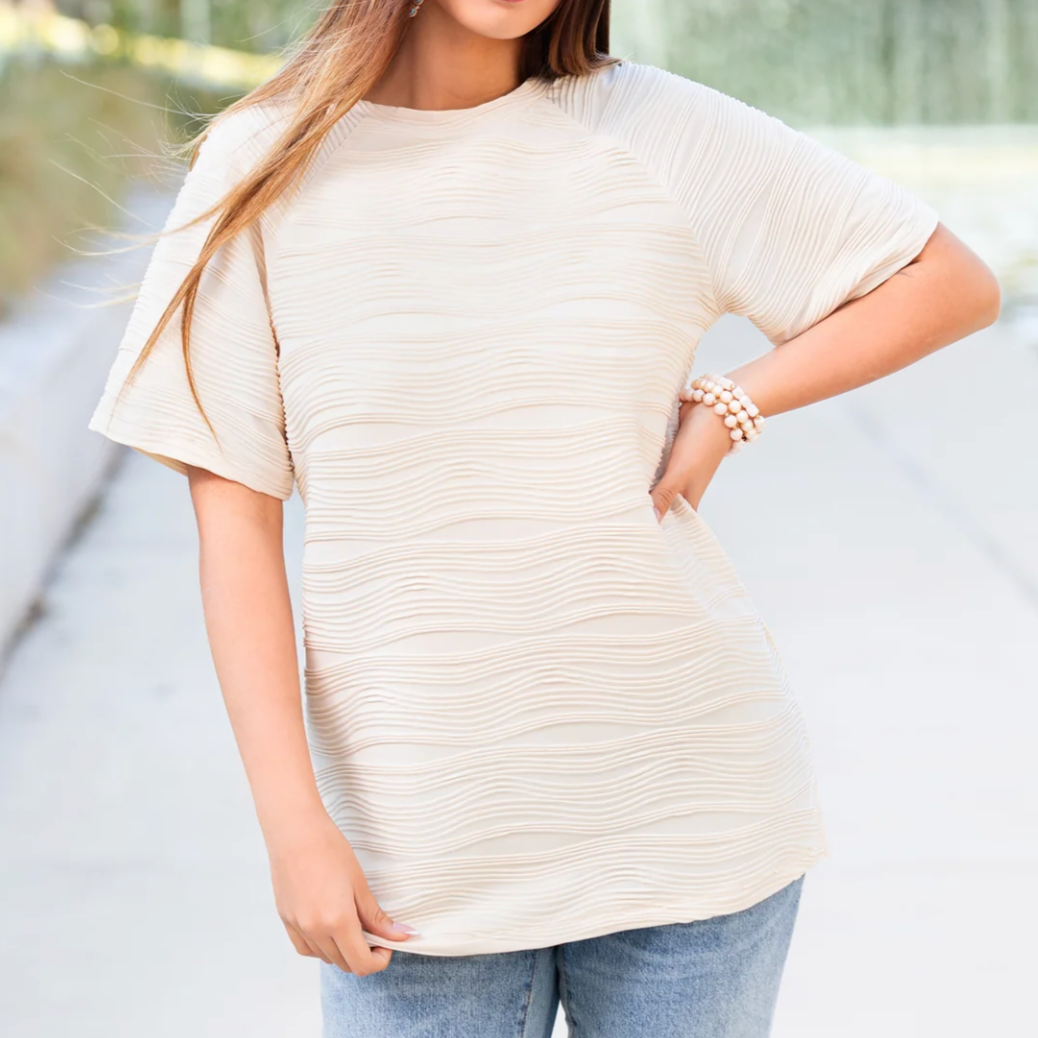 Beige Textured Top