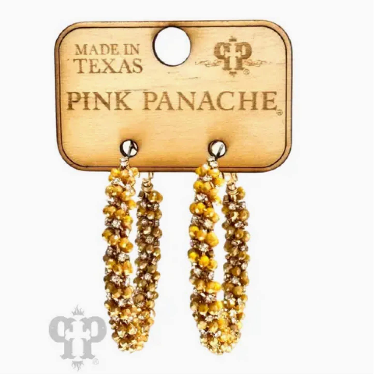 Pink Panache Beaded Hoops-Yellow