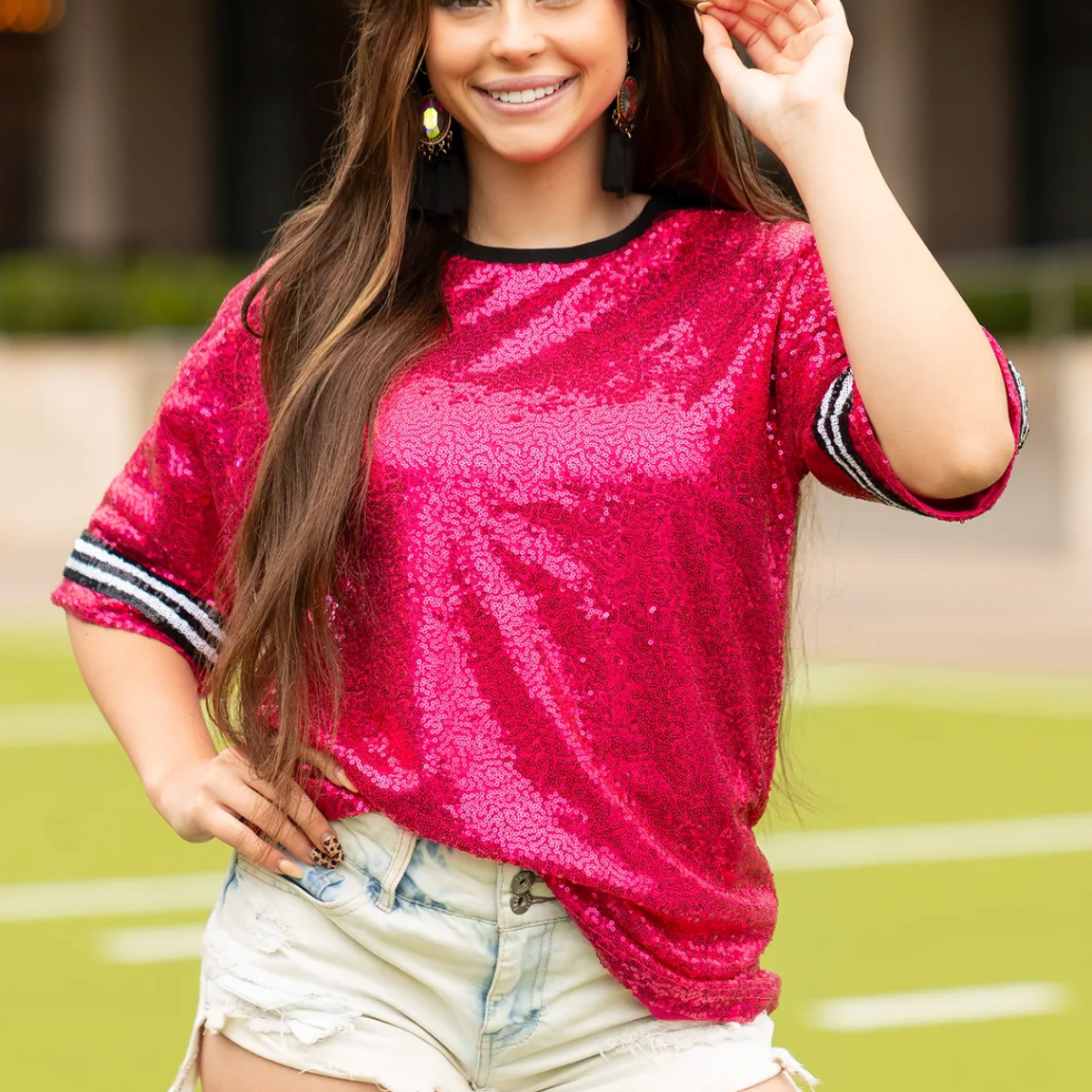 Pink Sequin Top