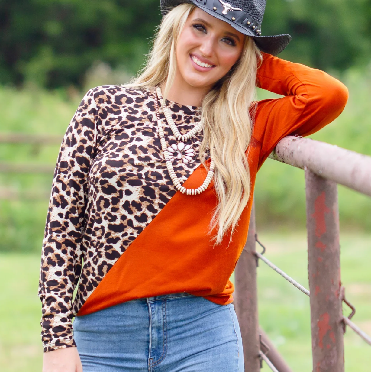 Leopard & Orange Top