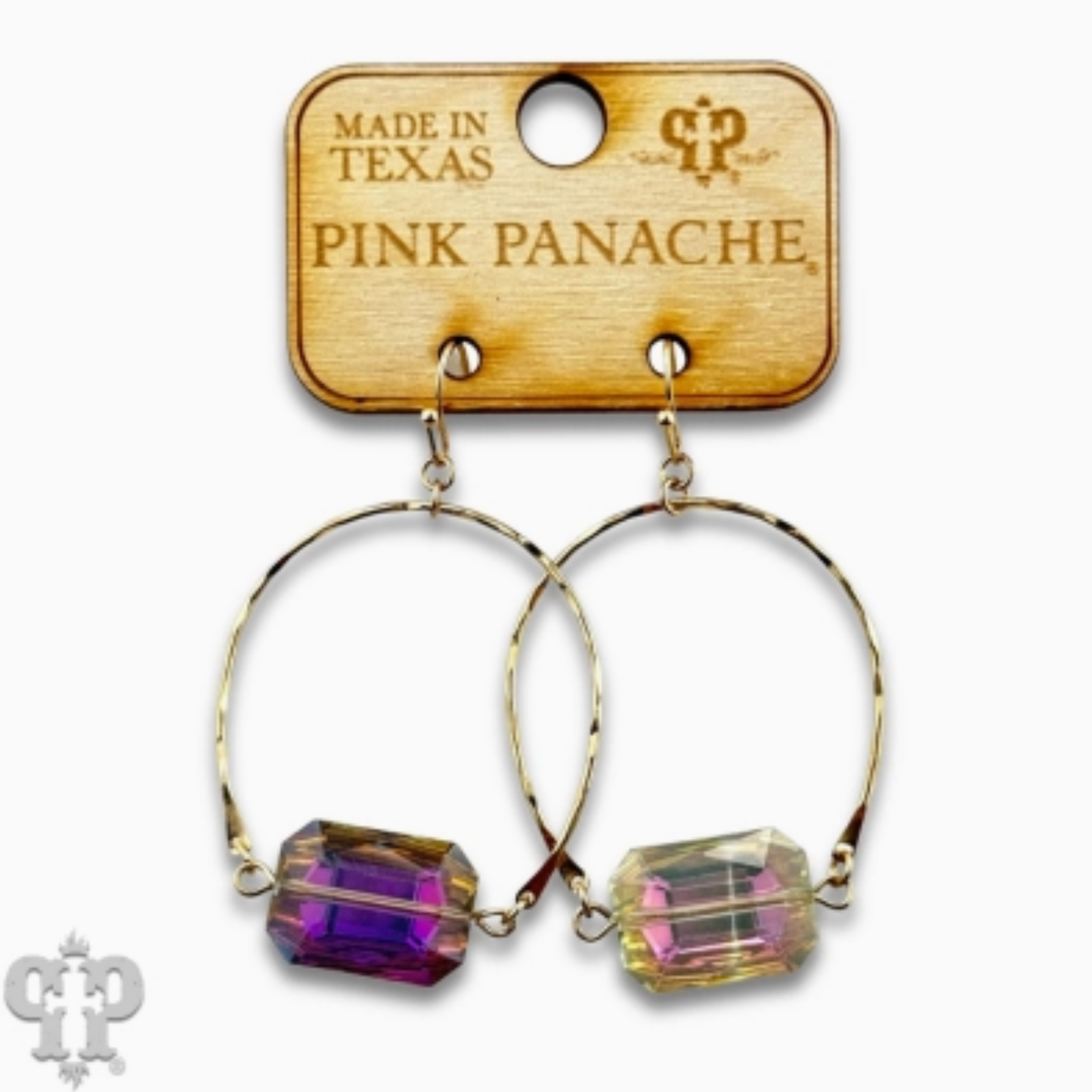 Pink Panache Purple Glass Bead Earrings