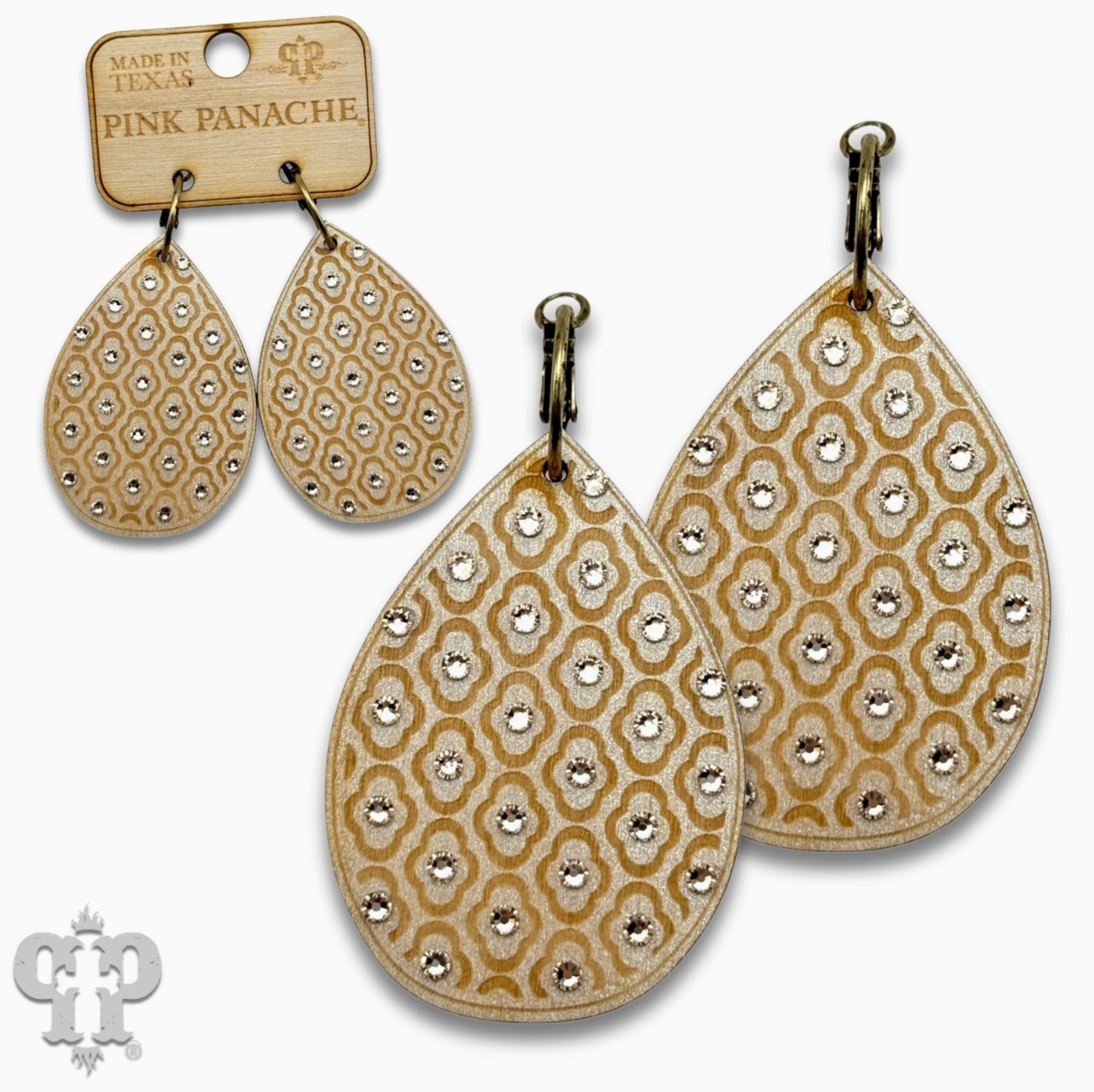 Pink Panache Patterned Teardrop Earrings