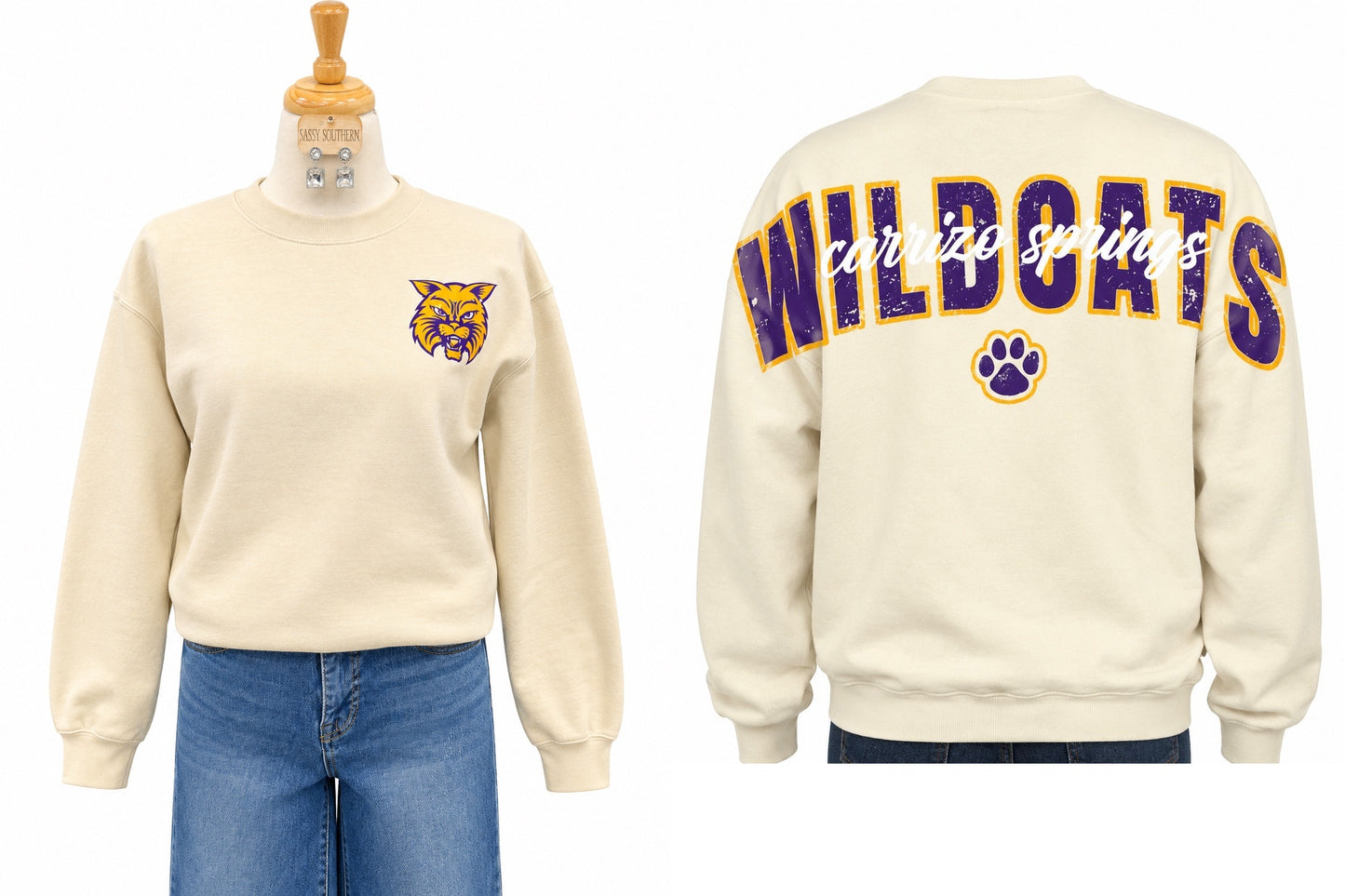 Big Back Wildcats on Beige Sweatshirt