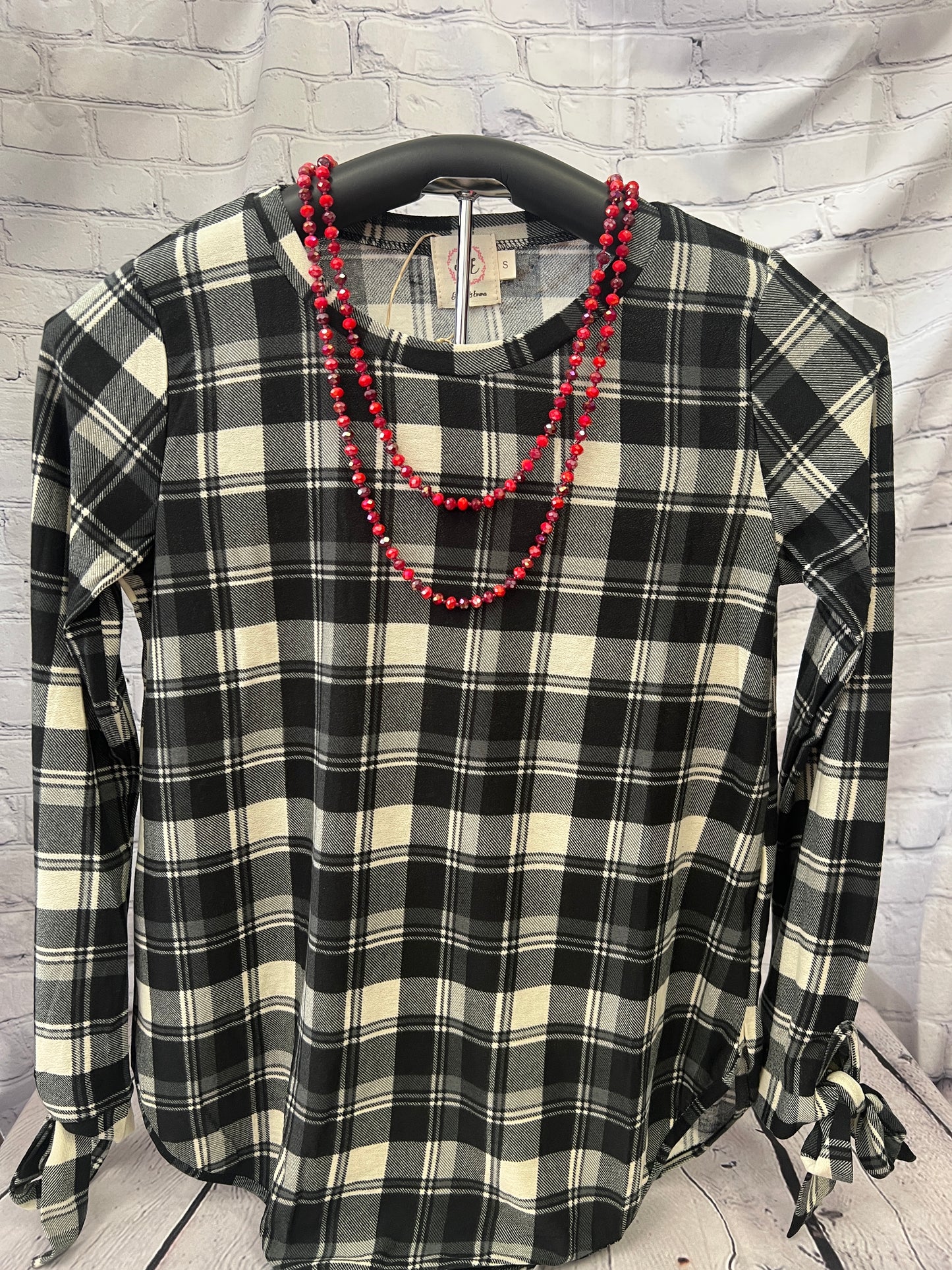 G&E Tied Up Plaid Long Sleeve