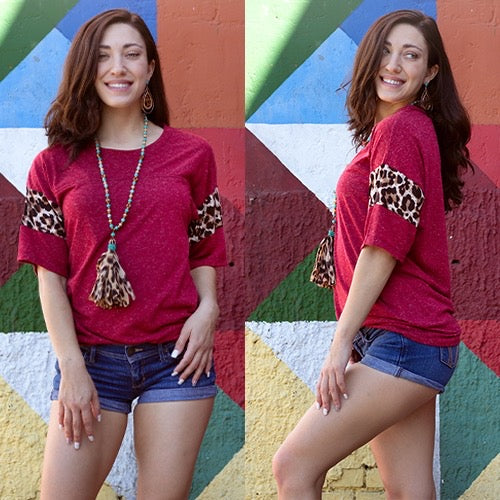 Leopard Sleeve Top