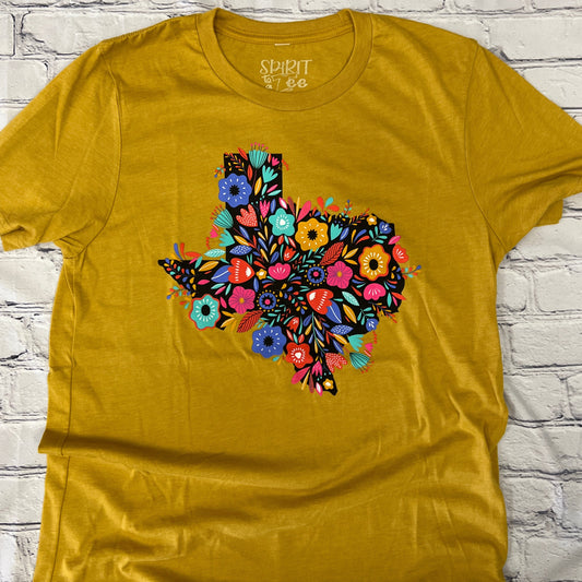 Colorful Flowers Texas Tee