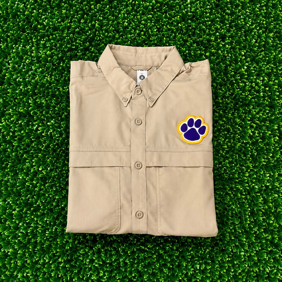 Men's Shirt-Khaki w/Paw
