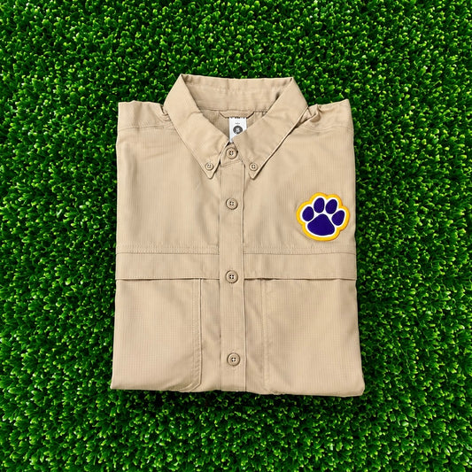 Men's Shirt-Khaki w/Paw
