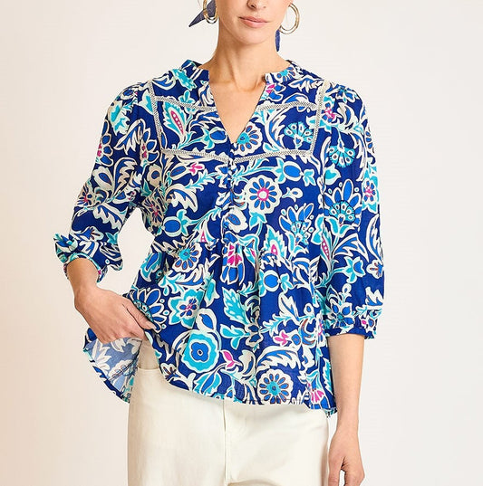 Blue Floral Top