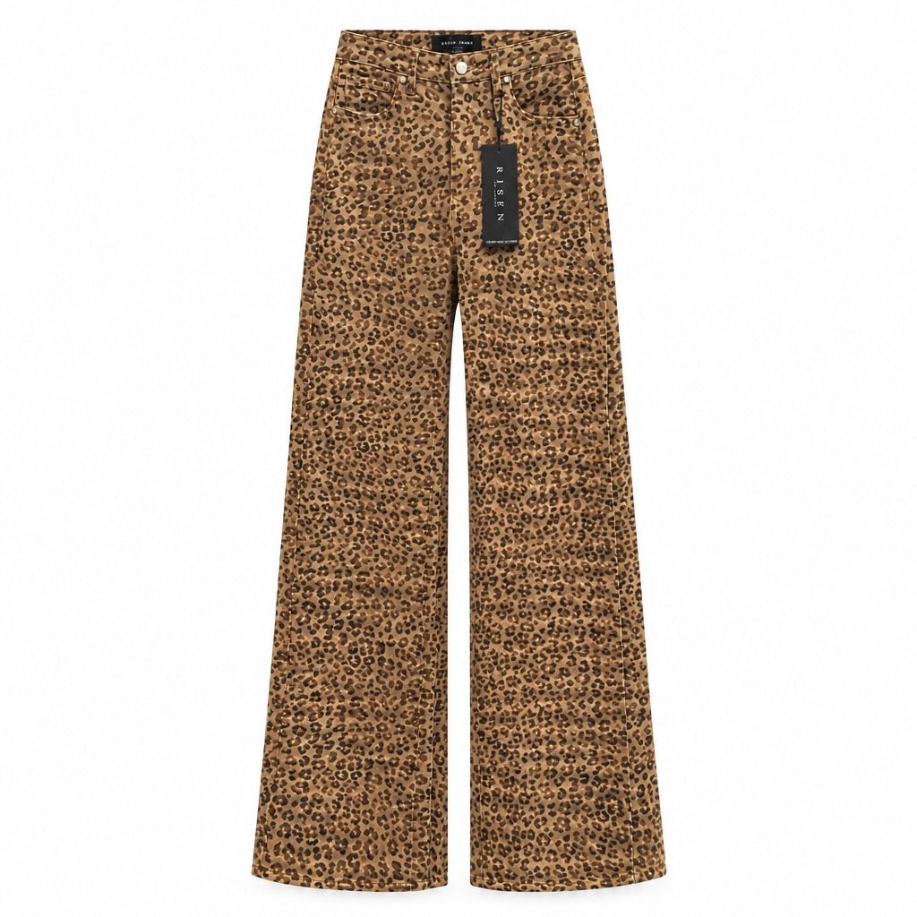 Risen MR Leopard Straight Leg Jeans
