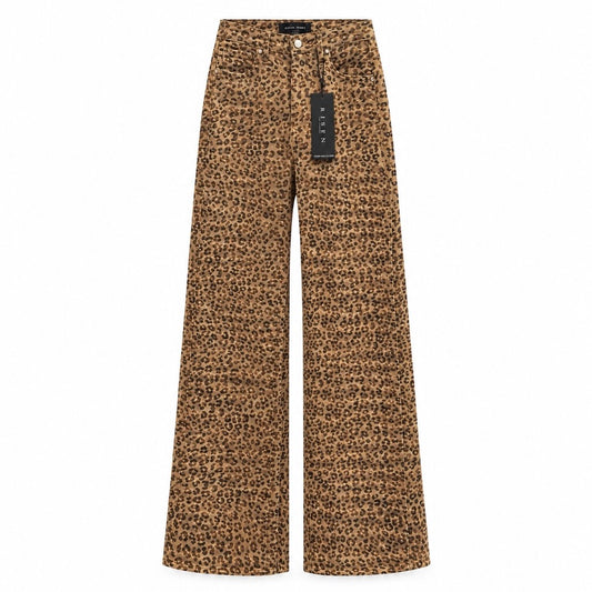 Risen MR Leopard Straight Leg Jeans