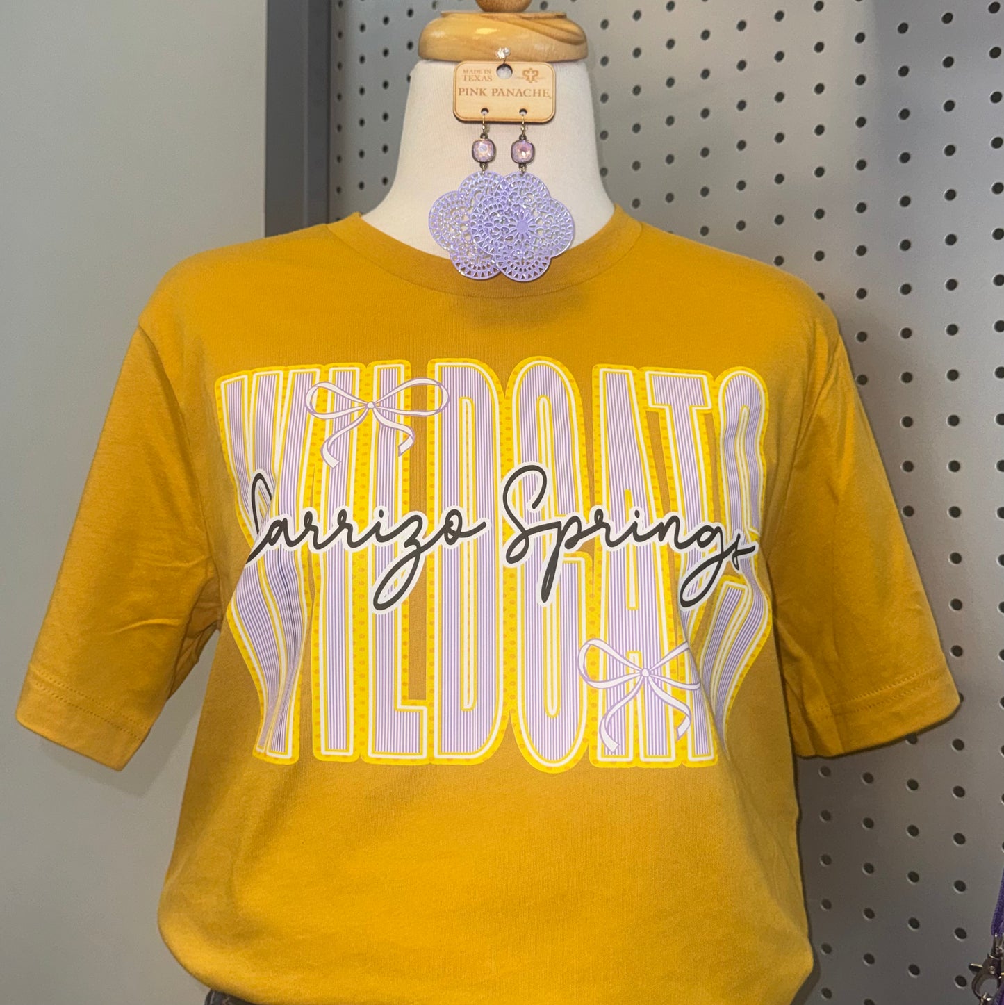 Striped Wildcats on Cotton Tee