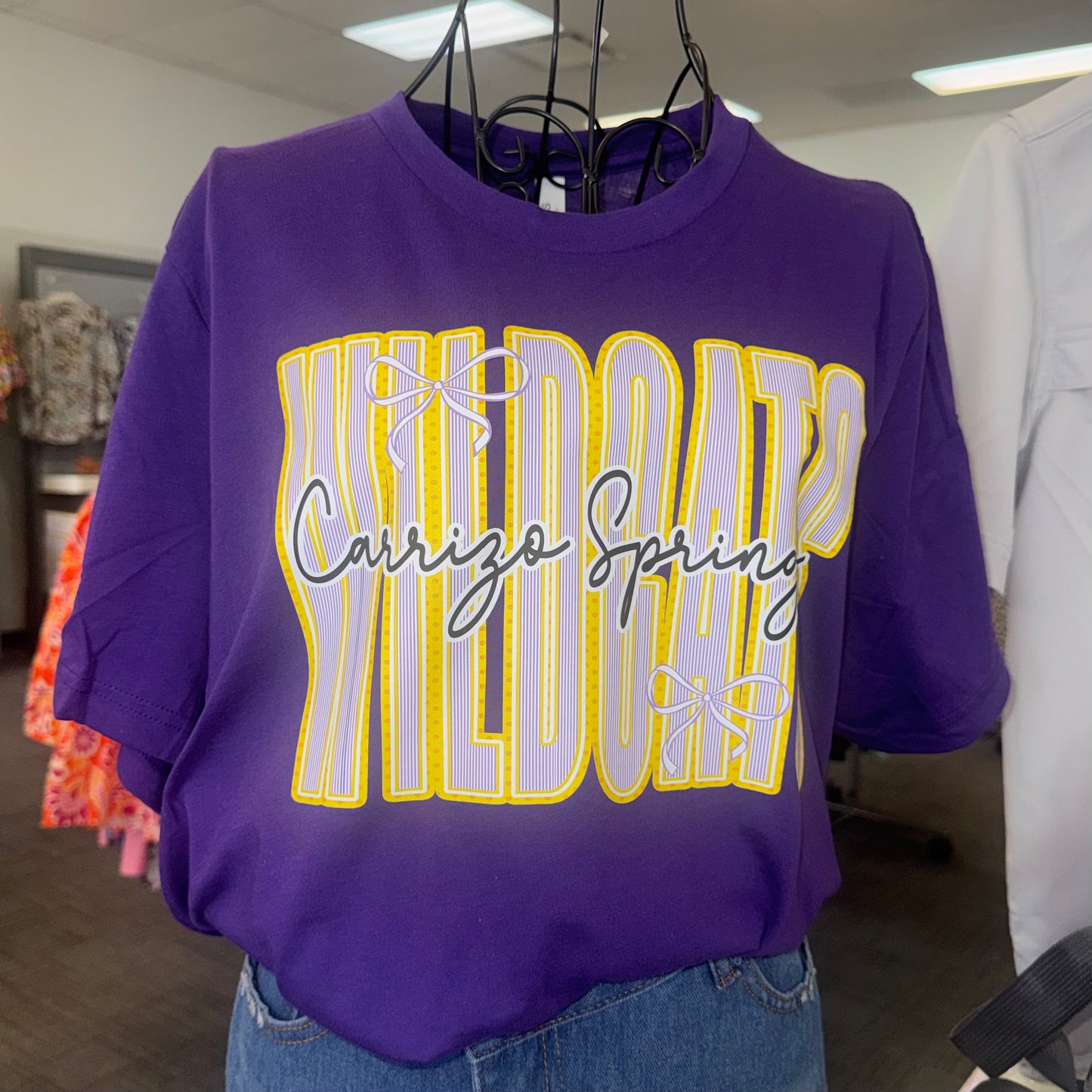 Striped Wildcats on Cotton Tee