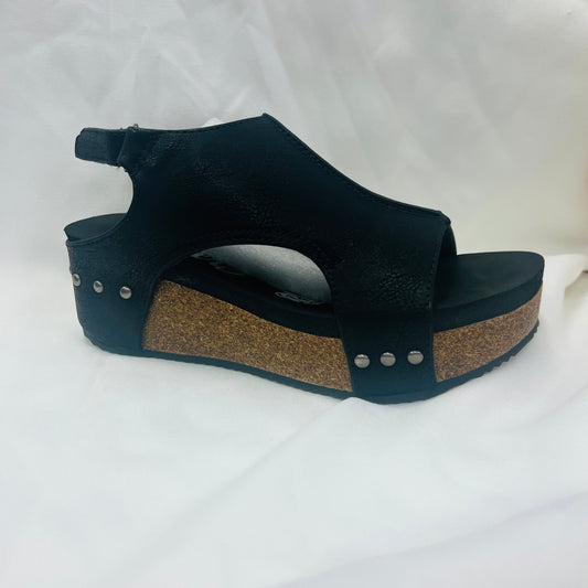 Very G Rein Black Wedge Sandal