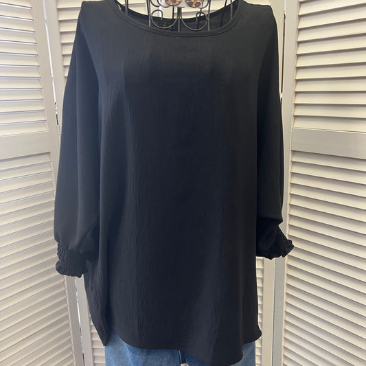 Black Cinch Sleeve Top