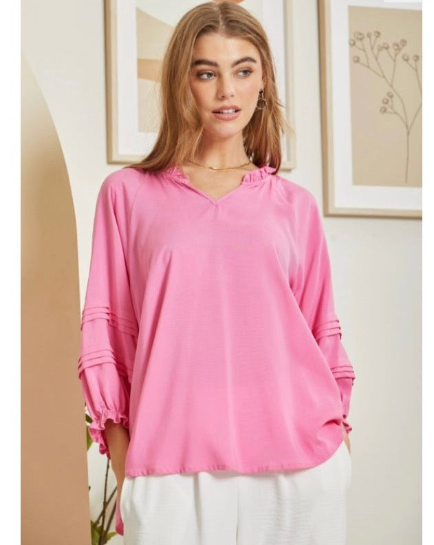 Andree Plus Pink 3/4 Top