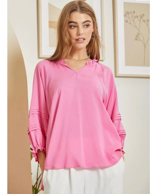 Andree Plus Pink 3/4 Top