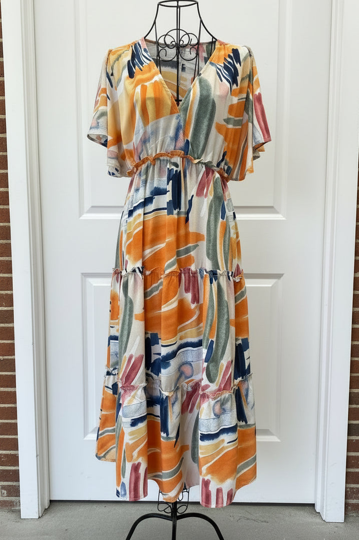 Watercolor Print Dress
