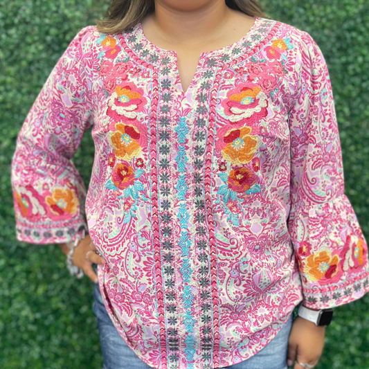 SJ Multicolor Pink Top