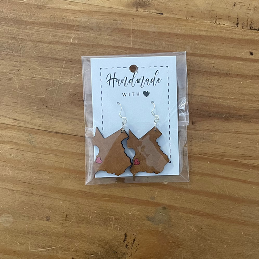 Texas CS Heart Earrings