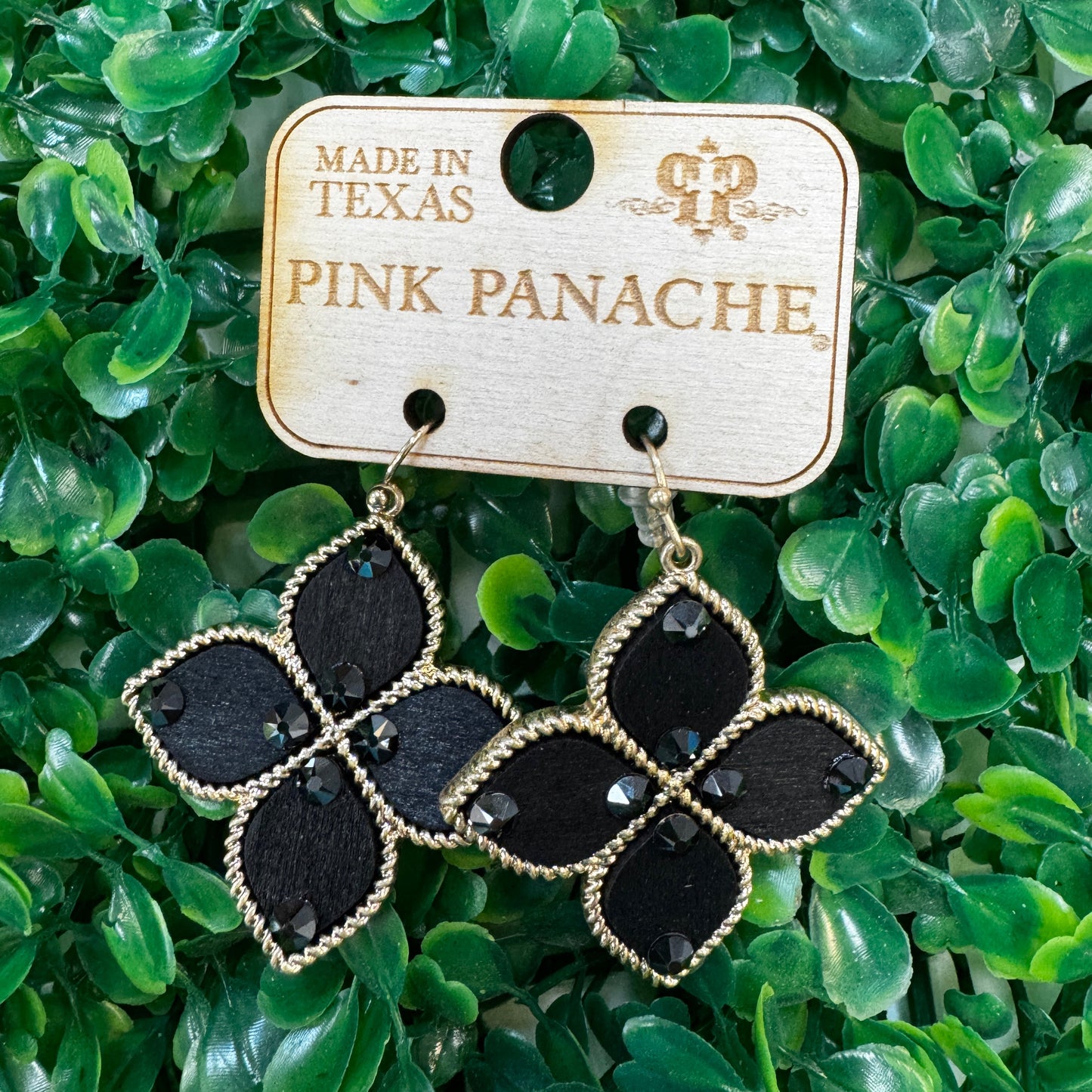 Black Clover Cross Earrings