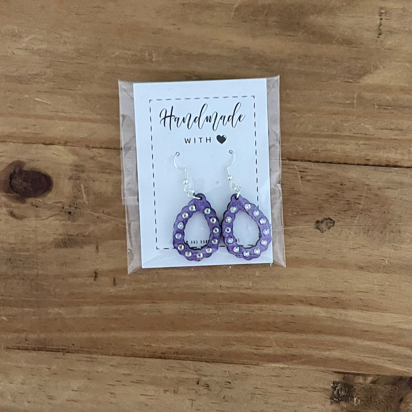 Purple and Gold Teardrop Earrings