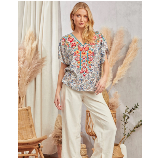 Enchanting Floral Embroidered Top