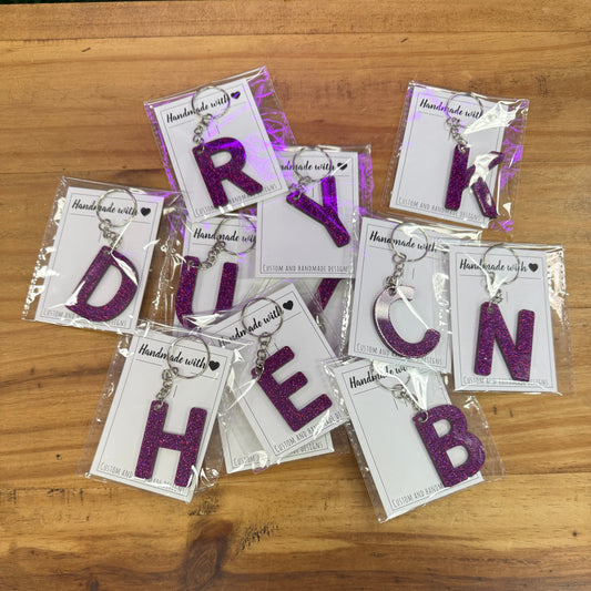 Letter Keychain-Purple