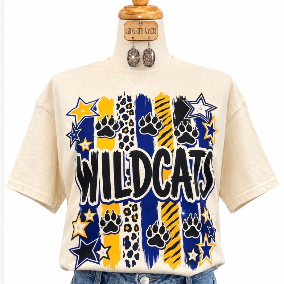 Wildcats Bling Stripes Tee