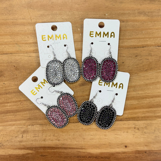 Oval Crystal Earrings