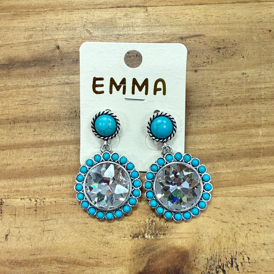 Crystal & Turquoise Earrings